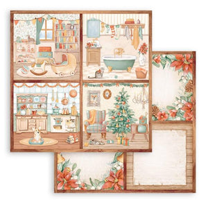 SBB950 Double Sided Single Sheet All Around Christmas 4 Cards