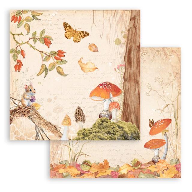 SBB959 Double Sided Single Sheet Woodland Mushroom