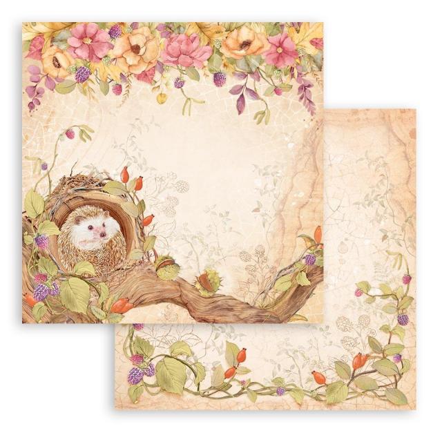 SBB961 Double Sided Single Sheet Woodland Hedgehog