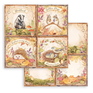 SBB962 Double Sided Single Sheet Woodland 4 Cards