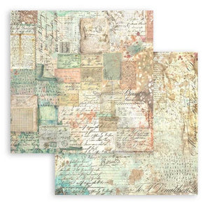 SBB983 Double Sided Single Sheet Brocante Antiques Patchwork Cards