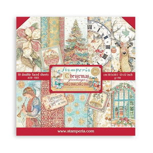 SBBL137 Paper Pad (12"x12") Christmas Greetings