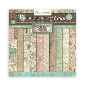 SBBS102 Paper Pad  (8"x8") Brocante Antiques Backgrounds