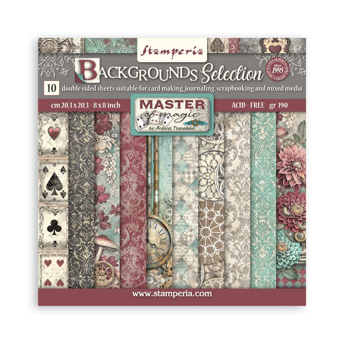 SBBS123 Paper Pad  (8"x8") Master of Magic Backgrounds