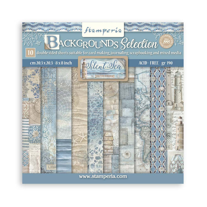 SBBS126 Paper Pad  (8"x8") Silent Sea Backgrounds