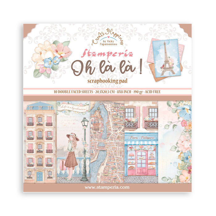 SBBS82 Paper Pad  (8"x8") Create Happiness Oh La La