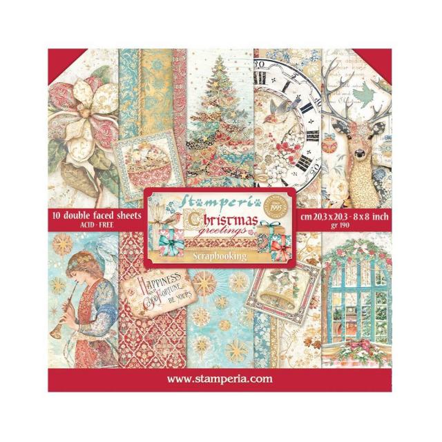 SBBS86 Paper Pad  (8"x8") Christmas Greetings