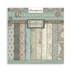 SBBS97 Paper Pad  (8"x8") Voyages Fantastique Backgrounds