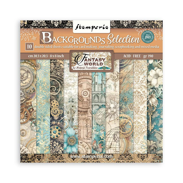 SBBS99 Paper Pad  (8"x8") Sir Vagabond Fantasy World Backgrounds