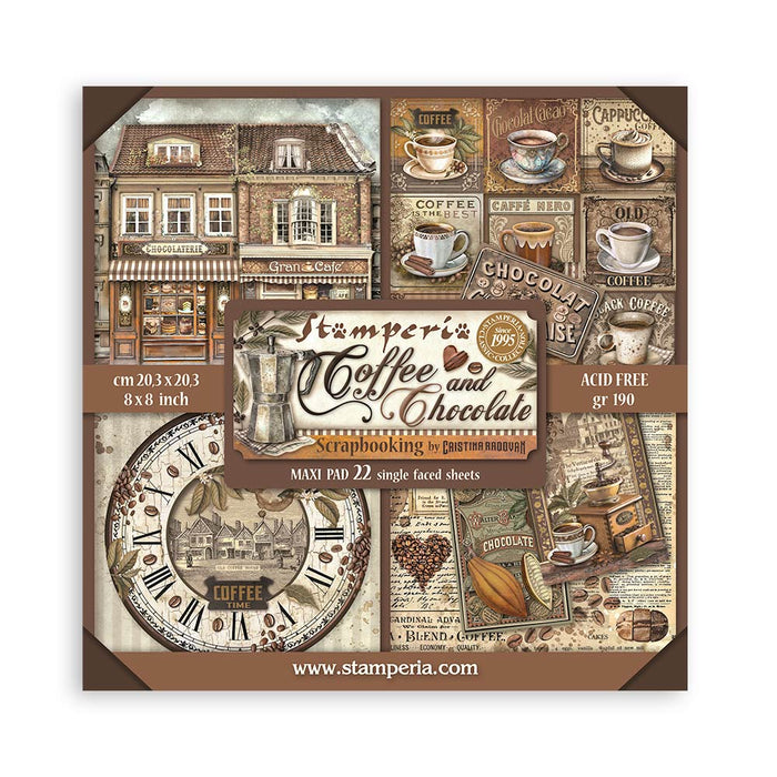 SBBSXB01 Paper Pad 22 sheets (8"x8") Coffee and Chocolate Single sided
