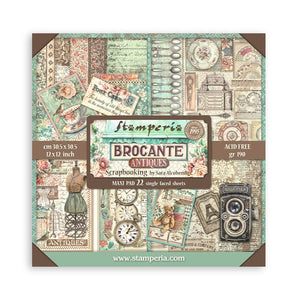 SBBXLB14 Paper Pad 22 sheets (12"x12") Brocante Antiquese Single sided