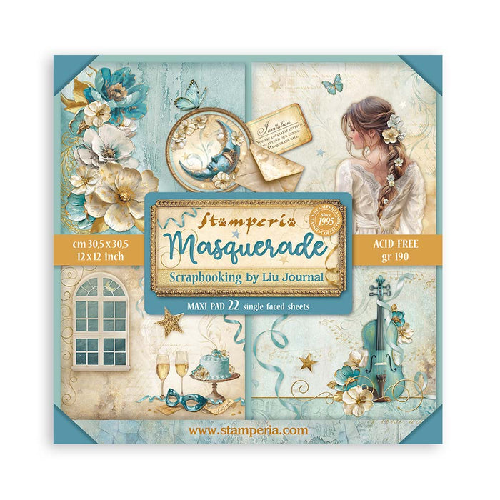 SBBXLB20 Paper Pad 22 sheets (12"x12") Masquerade Single sided