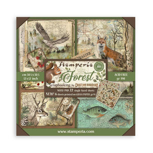 SBBXLBG01 Paper Pad 22 sheets (12"x12") Forest with Grass Papers Single sided
