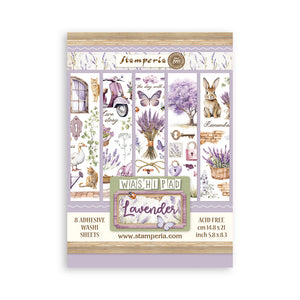 SBW07  Washi Pad 8 Sheets 5.8"x8.3" Lavender