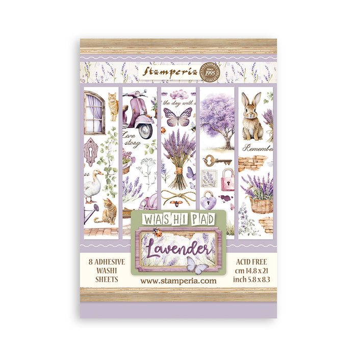 SBW07  Washi Pad 8 Sheets 5.8"x8.3" Lavender