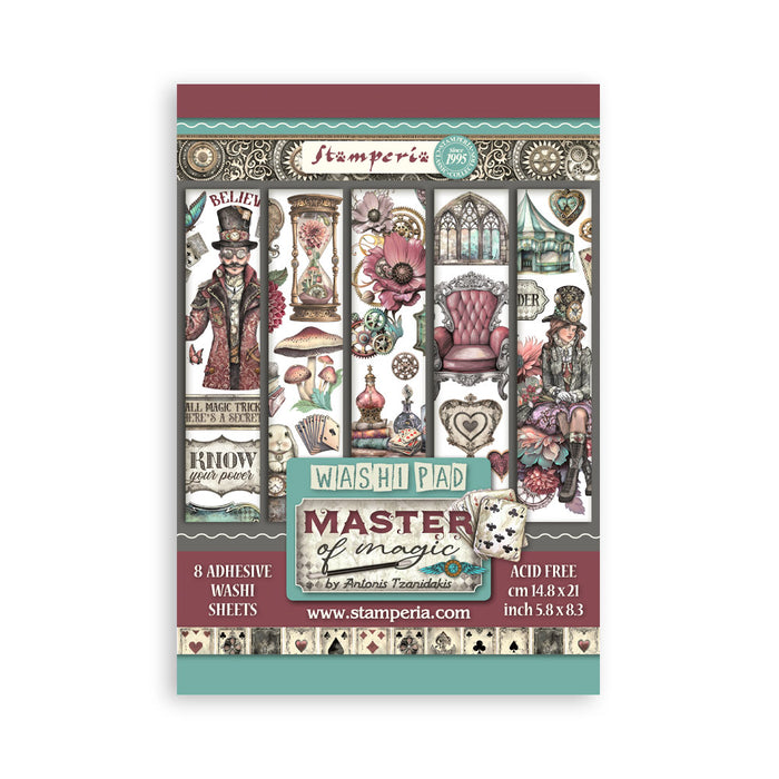 SBW16  Washi Pad 8 Sheets 5.8"x8.3" Master of Magic