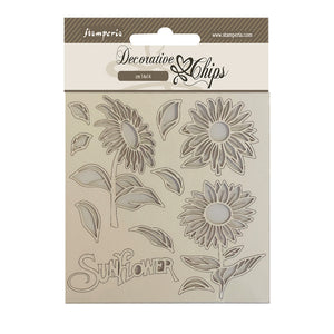 SCB169 Decorative Chips 14 x 14cm Sunflower Art