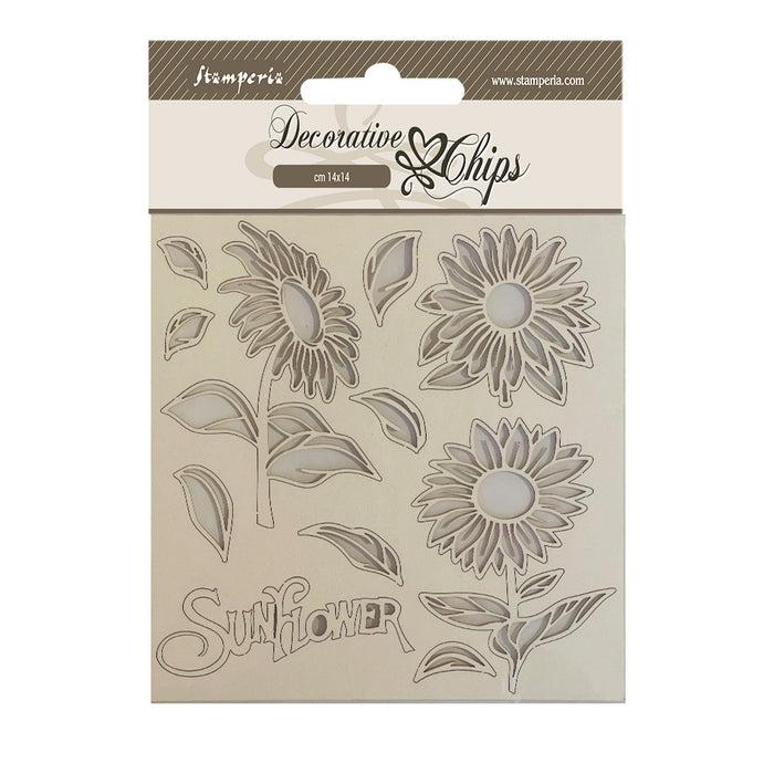SCB169 Decorative Chips 14 x 14cm Sunflower Art