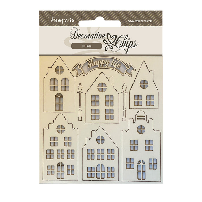 SCB179 Decorative Chips 14 x 14cm Cozy Houses