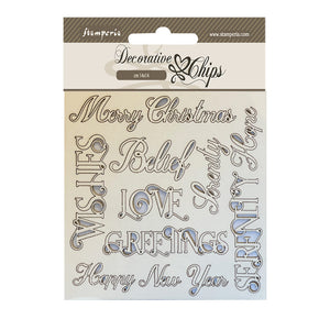 SCB181 Decorative Chips 14 x 14cm Christmas Writings