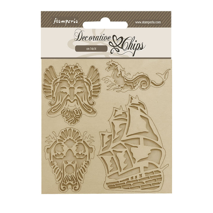 SCB184 Decorative Chips 14 x 14cm Songs of the Sea Sailing Ship