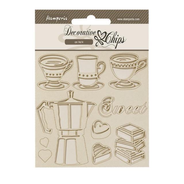 SCB194 Decorative Chips 14 x 14cm Coffee and Chocolate Moka