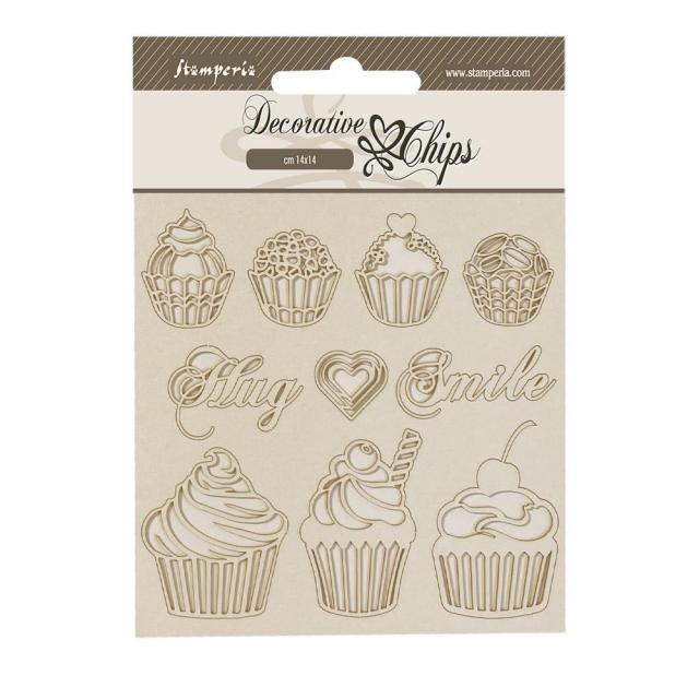 SCB195 Decorative Chips 14 x 14cm Coffee and Chocolate Sweety