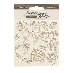 SCB219 Decorative Chips 14 x 14cm Shabby Rose Roses Pattern