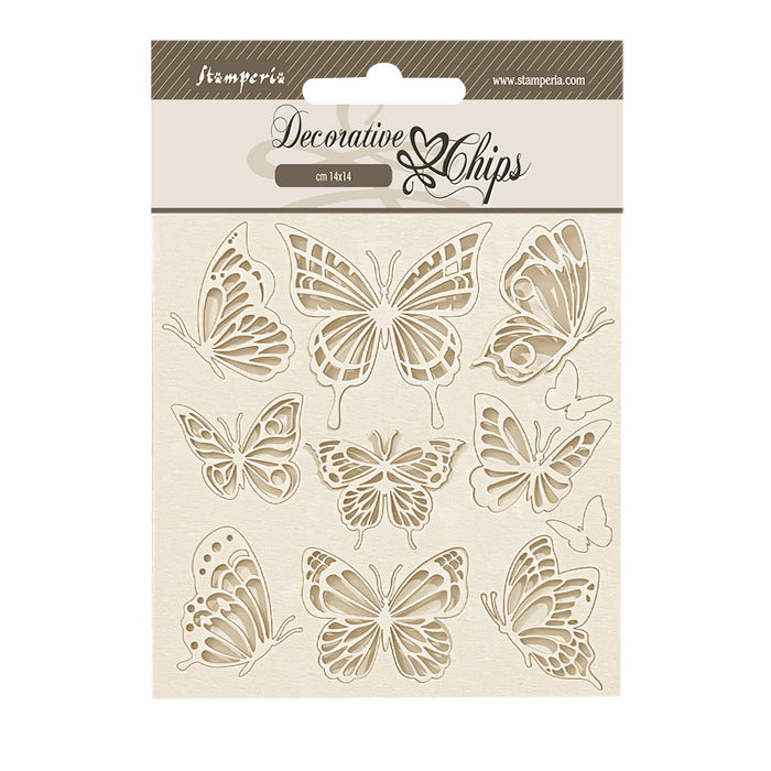 SCB220 Decorative Chips 14 x 14cm Lavender Butterflies