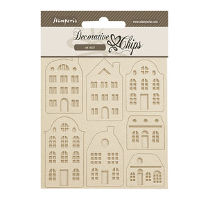 SCB221 Decorative Chips 14 x 14cm Lavender Cozy Houses