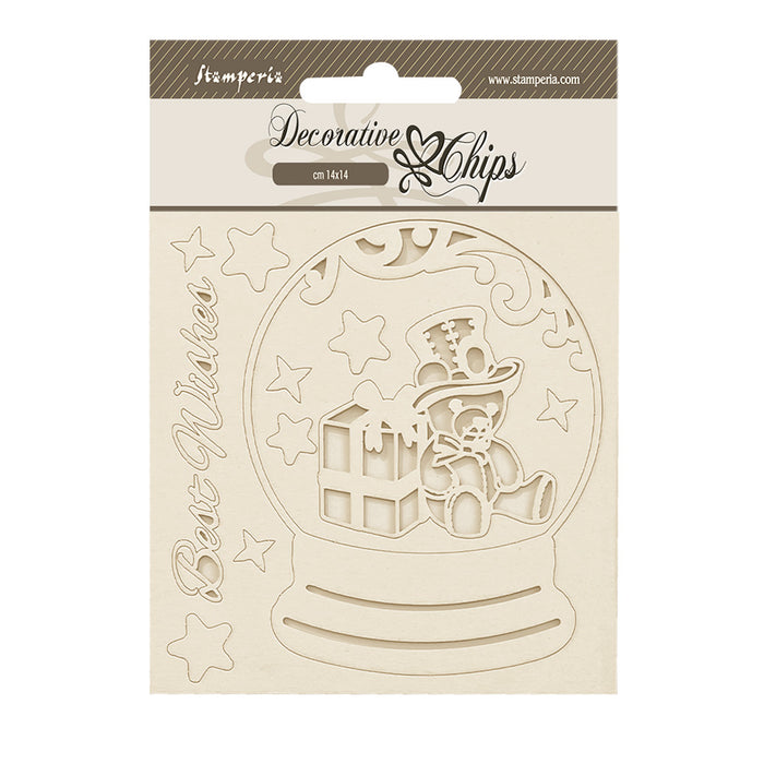 SCB225 Decorative Chips 14 x 14cm Gear Up for Christmas Snowglobes