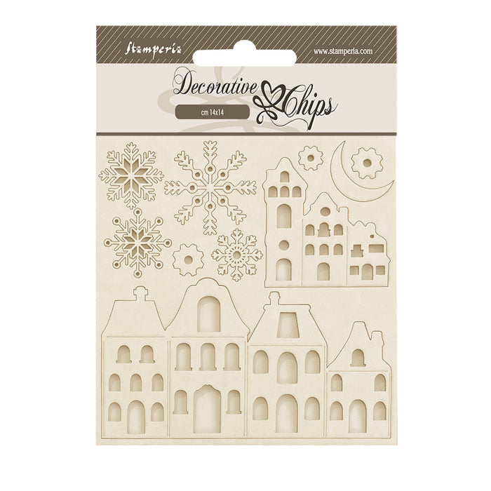 SCB226 Decorative Chips 14 x 14cm Gear Up for Christmas Cozy Houses