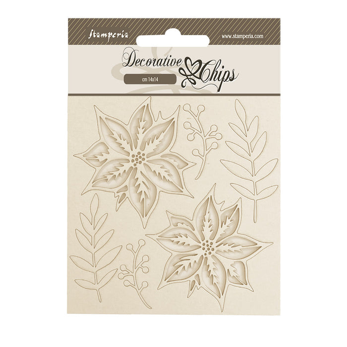 SCB230 Decorative Chips 14 x 14cm The Nutcracker Poinsettia