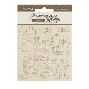SCB239 Decorative Chips 14 x 14cm Golden Harmony Writings