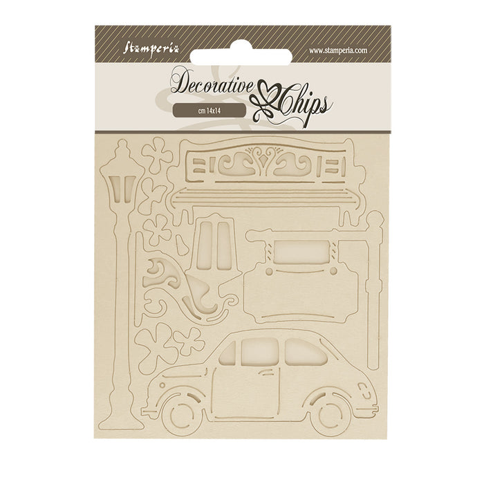 SCB250 Decorative Chips 14 x 14cm Art of Travelling Car