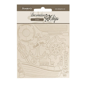 SCB263 Decorative Chips 14 x 14cm Silent Sea Sea Boat