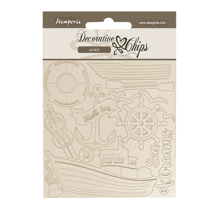 SCB263 Decorative Chips 14 x 14cm Silent Sea Sea Boat