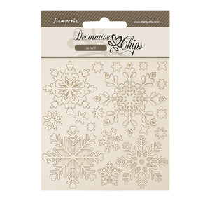 SCB273 Decorative Chips 14 x 14cm The Owl's House Snowflakes