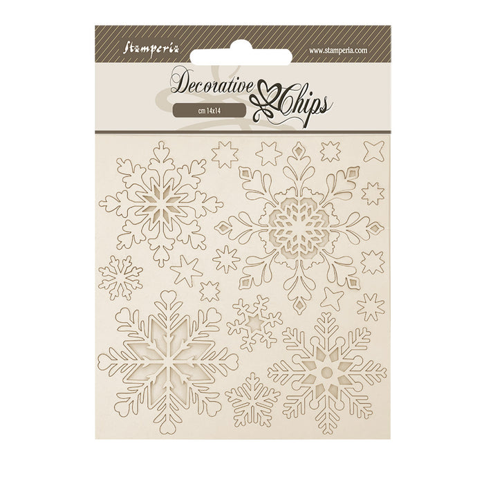 SCB273 Decorative Chips 14 x 14cm The Owl's House Snowflakes