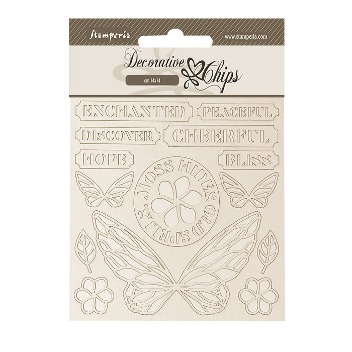 SCB274 Decorative Chips 14 x 14cm Whispering Woods Butterfly