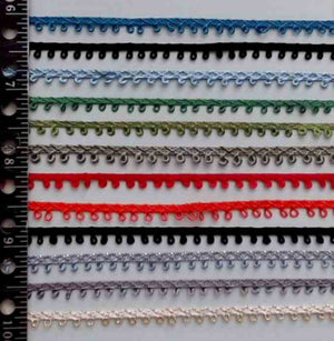 T140 Trim Rayon Picot Braid w/Loops 2yds/pkg 1/4"