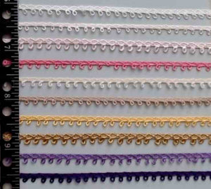 T140 Trim Rayon Picot Braid w/Loops 2yds/pkg 1/4"