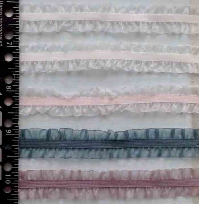 T526 Trim Poly Elastic Double Ruffle 3/4"