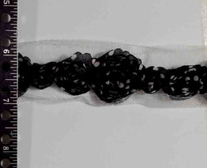 T603 Trim Organdy Rosettes on Mesh 1"