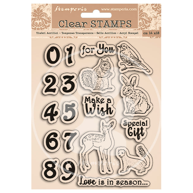 WTK161  Clear Stamp 14x18 Numbers and Animals