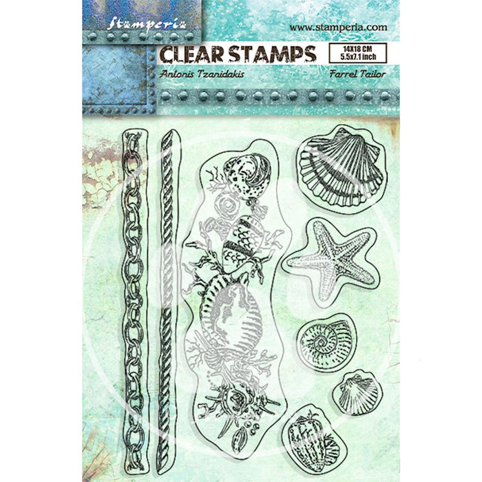 WTK181  Clear Stamp 14x18 Songs of the Sea Shells