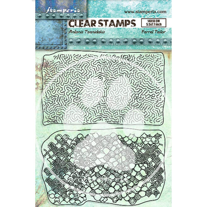 WTK183  Clear Stamp 14x18 Songs of the Sea Double Texture
