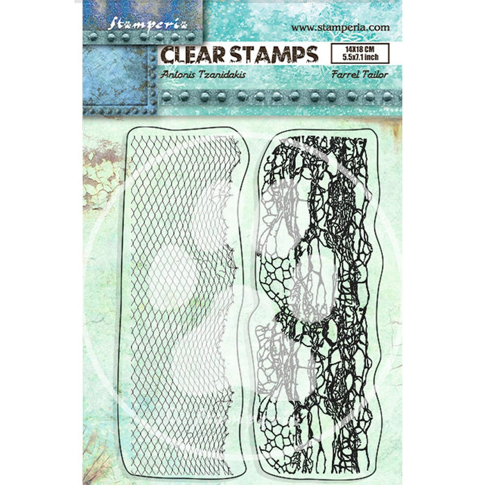 WTK184  Clear Stamp 14x18 Songs of the Sea Double Border