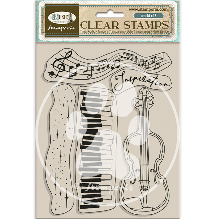 WTK204 Clear Stamp 14 x 18 Music Violin