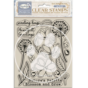 WTK207 Clear Stamp 14 x 18 Dewdrops Blossoms